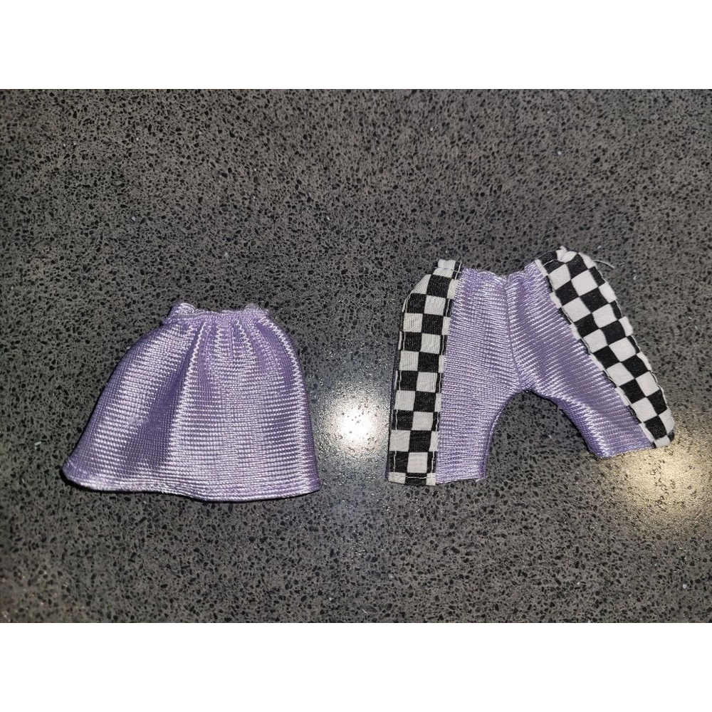Vintage 1990s Skipper Tommy Barbie Sport Outfit Lot Purple Checkered Trim
